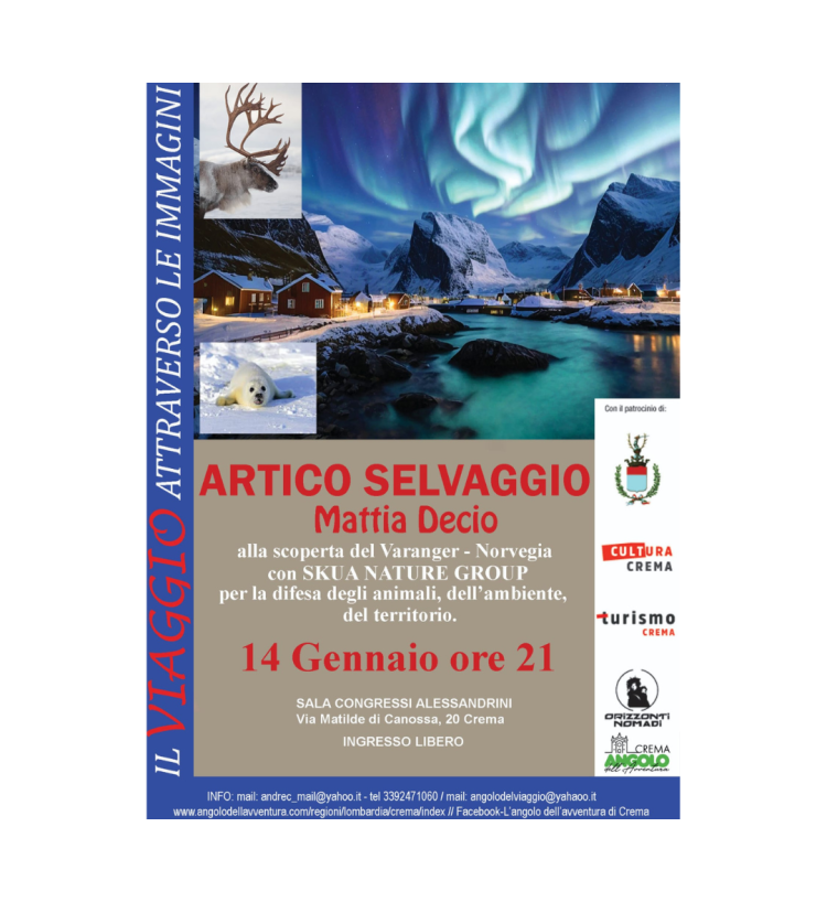 Videoproiezione:  "Artico selvaggio" di Mattia Decio: alla scoperta del Varanger, Norvegia