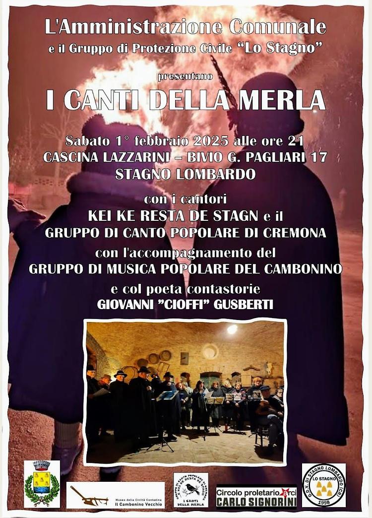I Canti della merla con cantori e musica popolare