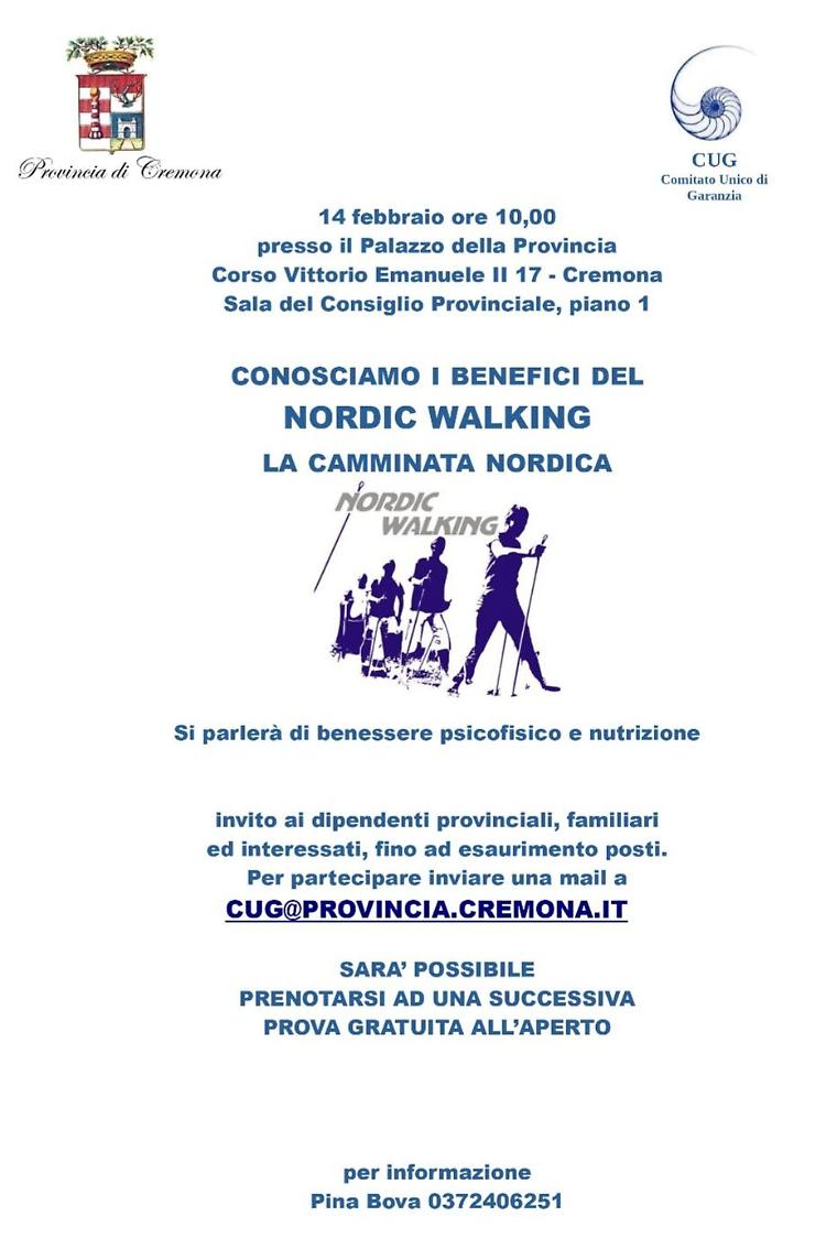 Incontro: "Conosciamo i benefici del Nordic Walking - la camminata nordica"