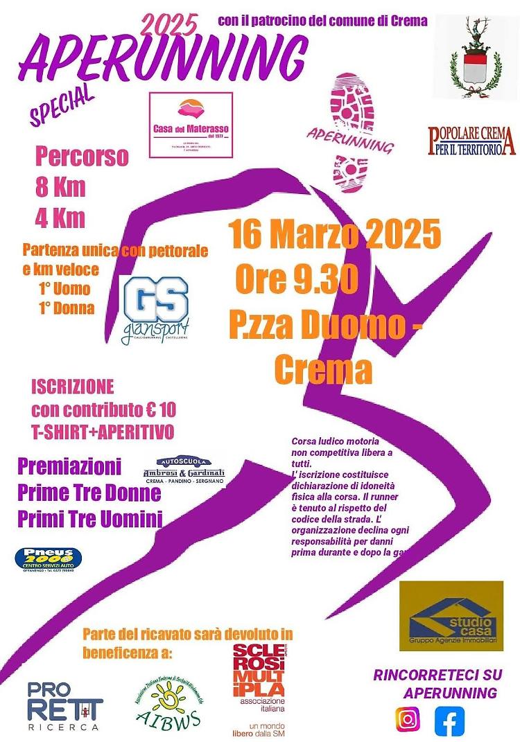 Aperunning Special 2025 Pro ReTT Ricerca Onlus