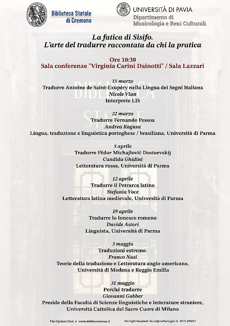 Incontro: "Perchè tradurre" a cura del prof. Giovanni Gobber