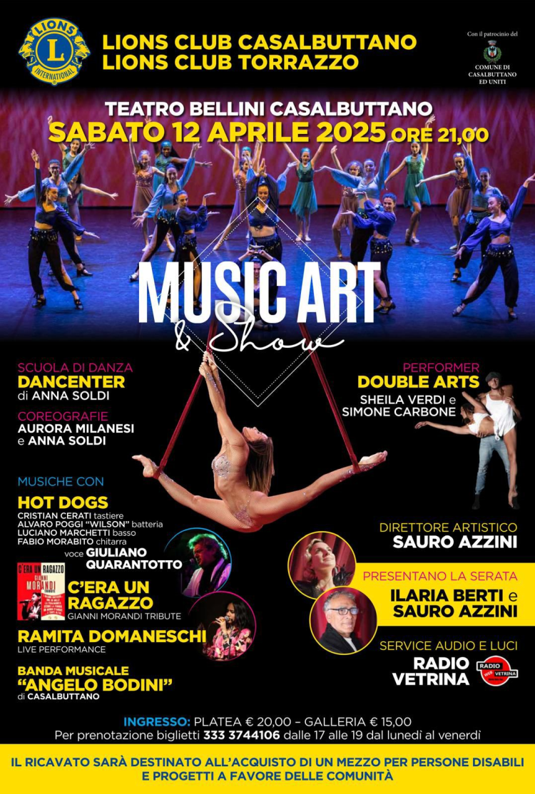 Music Art & Show: spettacolare serata benefica