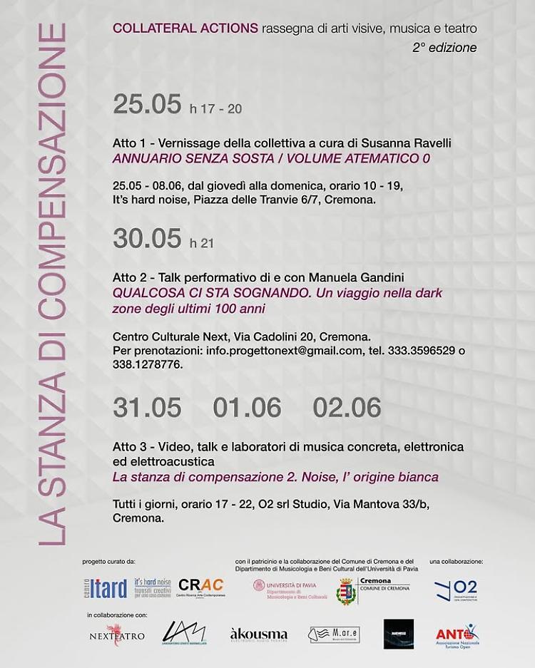 "La stanza di compensazione" arti visive, musica e teatro