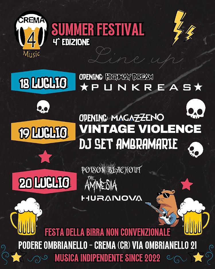 Crema 4 Music - Summer Festival 4^ edizione