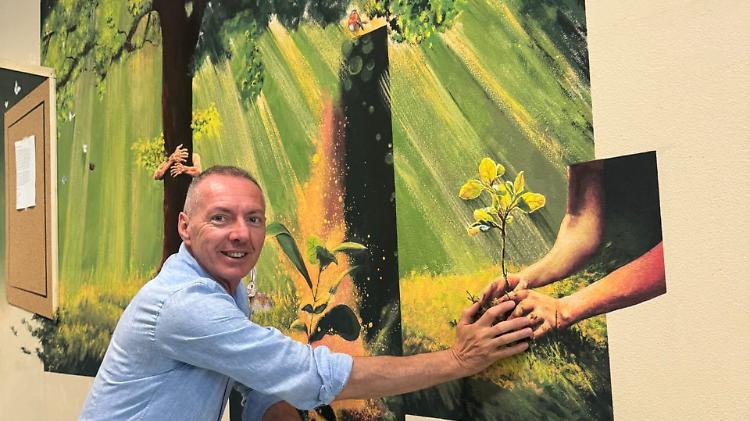 Racchetti-da Vinci, il murale dedicato al Bosco del liceo