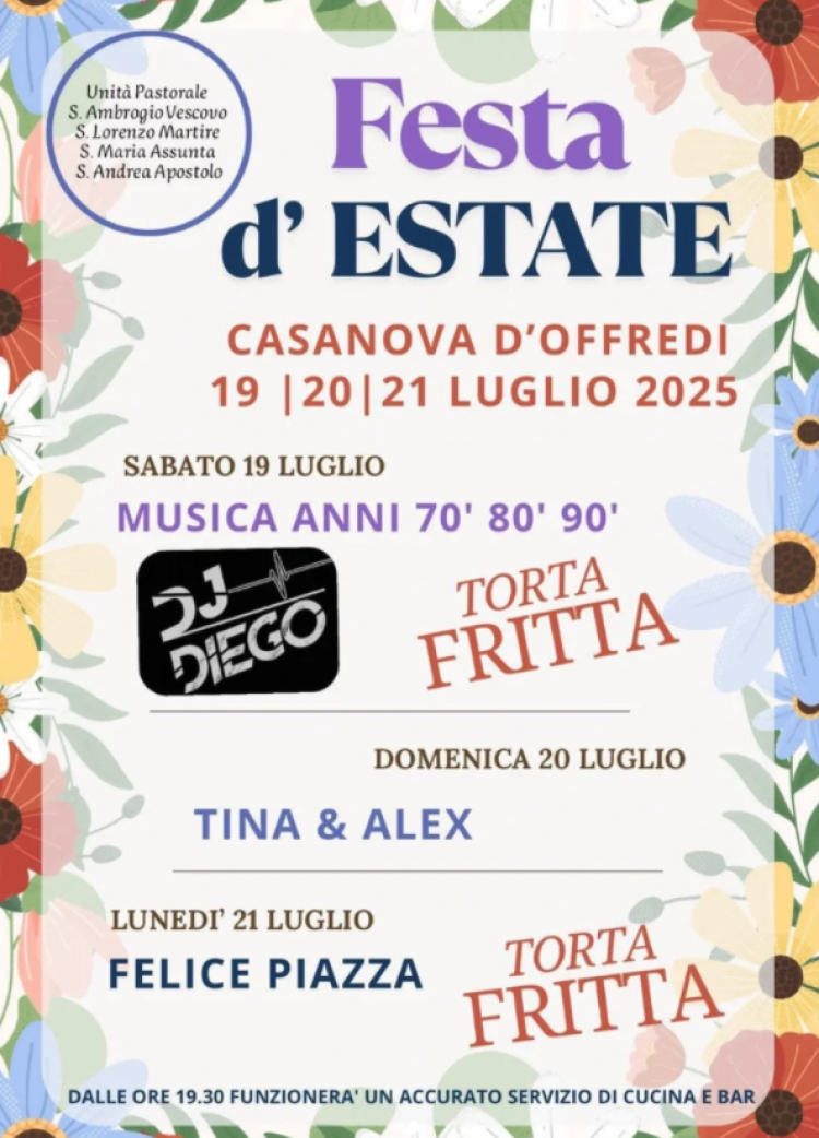 Tradizionale Festa d'Estate: musica e... torta fritta!