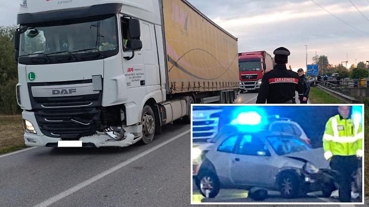 Scontro auto-tir sulla Serenissima, due feriti e traffico in tilt