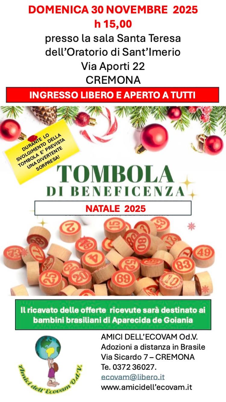 Tombola di Natale 2025 per beneficenza