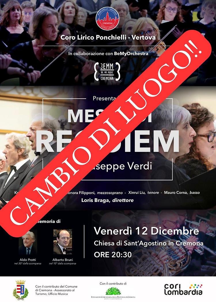 Requiem di Verdi per ricordare Aldo Protti e Alberto Bruni