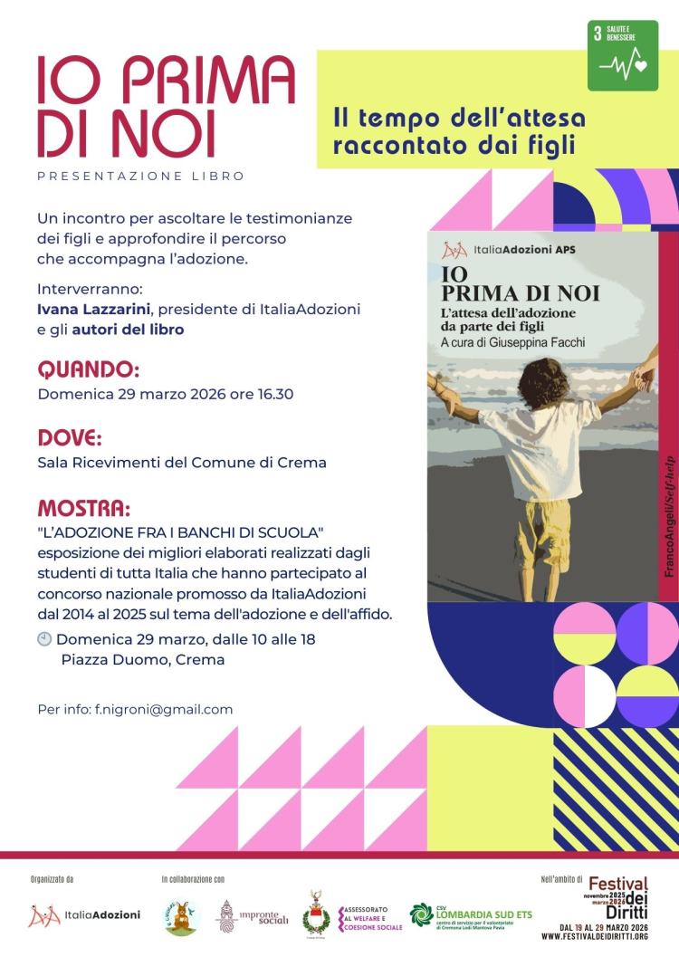 Presentazione di "Io prima di noi &ndash; l&rsquo;attesa dell&rsquo;adozione da parte dei figli"