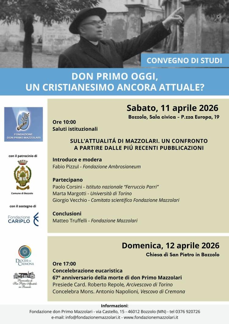 Convegno di studi sull'attualit&agrave; di Mazzolari
