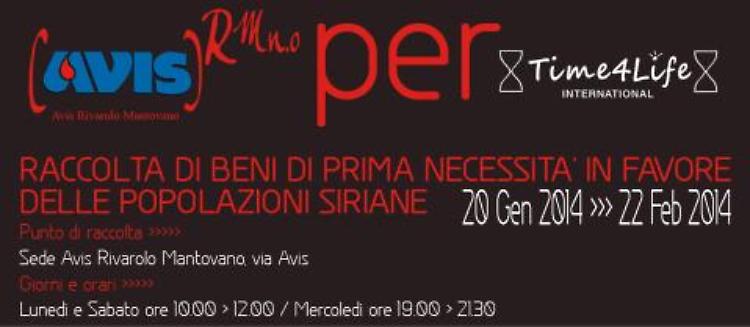 L'Avis rivarolese in aiuto delle popolazioni siriane